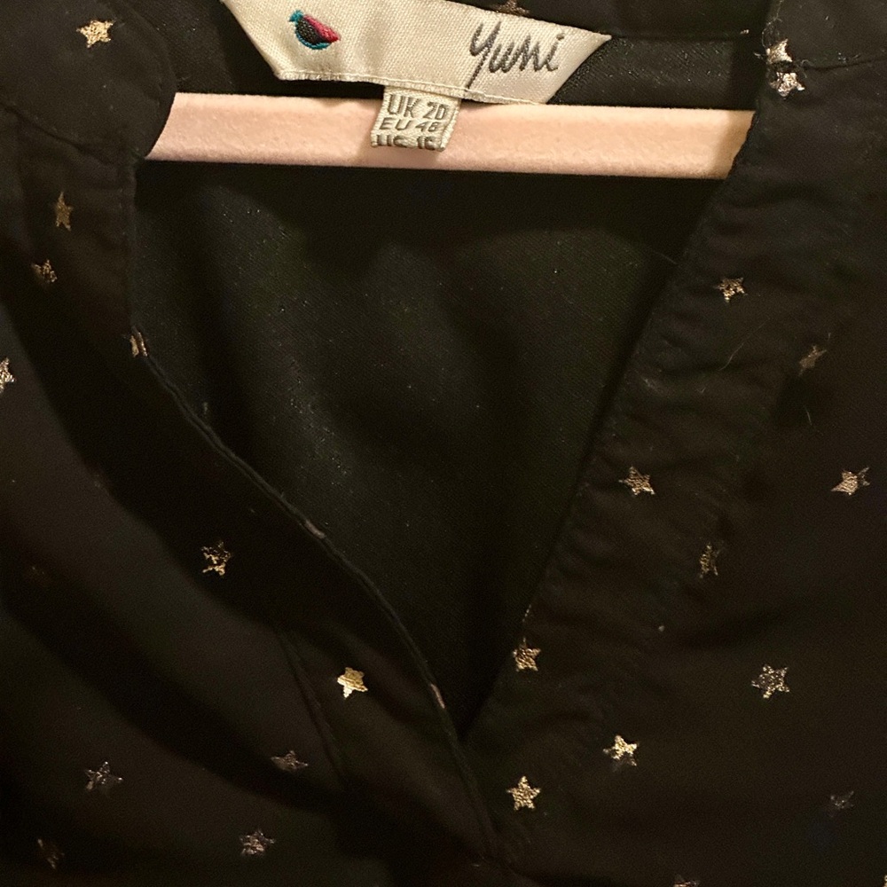Yumi Black Star-Print Elastic-Waist Dress - Picture 6 of 8